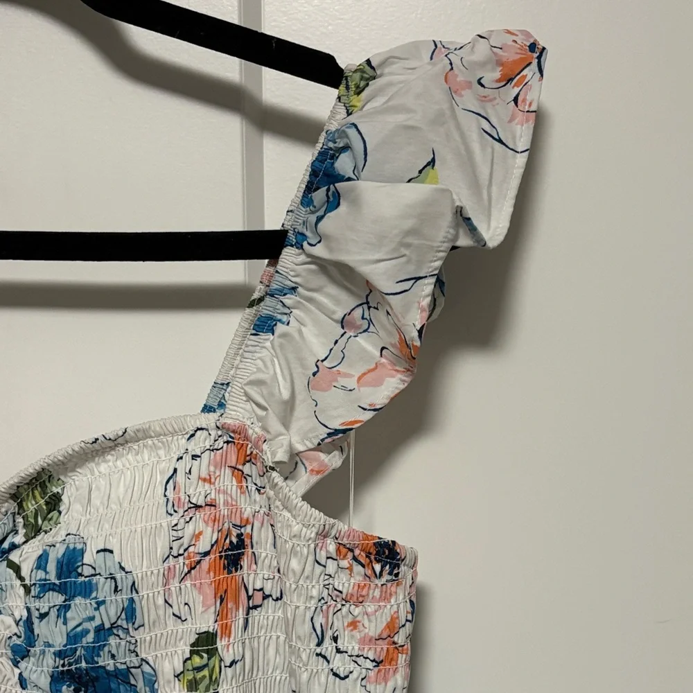 Abercrombie & Fitch Floral Maxi Dress - White and Blue